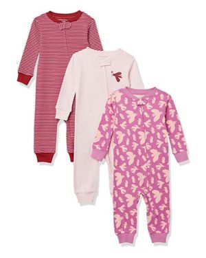 Amazon Essentials Pijama Ceñido de Algodón sin Pies Niña, Paquetes Múltiples
