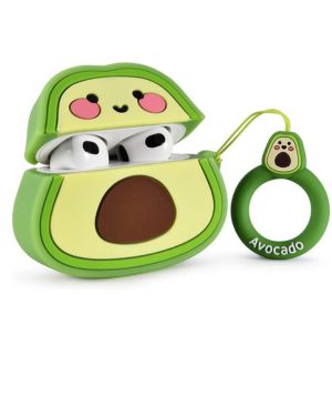 Funda compatible con Airpods 3 Cute 3D Cartoon Airpod 3 Funda Funda de silicona suave para AirPods 3ª generación (aguacate)