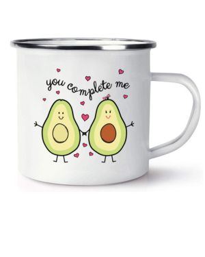 Aguacate You Complete Me Retro Esmaltado Taza