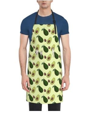 BREAUX Delantal de chef de cocina con diseño de leopardo, ajustable, impermeable, con 2 bolsillos