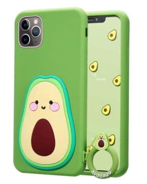Bonita funda para iPhone 14, 13, 12, 11, 8, 7, 6 SE, divertidas fundas para iPhone, aguacate