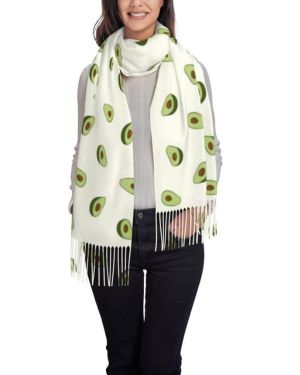 Bufanda de aguacate para mujer, chal con borlas, ropa para mujer, diseño de calidad, chal para regalo
