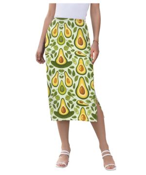 CHIFIGNO Falda de longitud media para mujer, modesta, casual, falda midi con abertura para cóctel, fiesta, trabajo