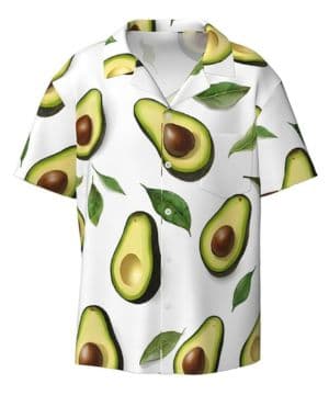 Camisa Casual de Aguacate para Hombre, Camisas de Manga Corta Modernas y Suaves para Exteriores.