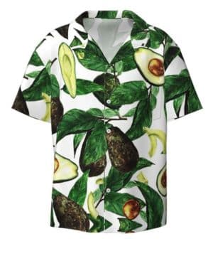 Camisa clásica de manga corta para hombre, con estampado de aguacates, camisa de verano con botones para vacaciones en la playa