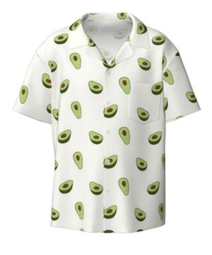 Camisas de manga corta con estampado de aguacate para hombre, camisas casuales ligeras con botones, camisetas de verano