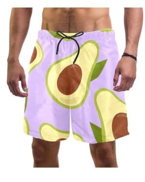 Colorido dibujado a mano patrón de aguacate traje de baño playa surf pantalones cortos para hombres L