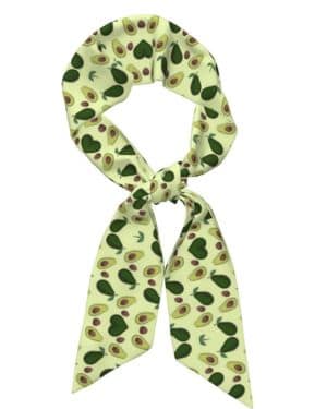 DIEzig Bufanda de seda de otoño con estampado de frutas y aguacate para mujer, bufanda ligera de satén para la cabeza