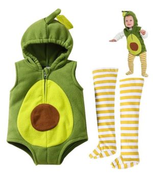 Disfraz De Aguacate Para Bebé Recién Nacido, Pelele Con Capucha Sin Mangas Y Medias, Disfraz De Halloween, Trajes Infantiles De Aguacate