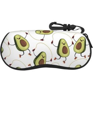 Divertida funda para gafas de sol unisex con estampado de aguacates de dibujos animados, ligera, flexible y espaciosa
