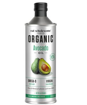 Eat Wholesome Aceite De Aguacate Orgánico, 500ml - Prensado En Frío, Sin Refinar