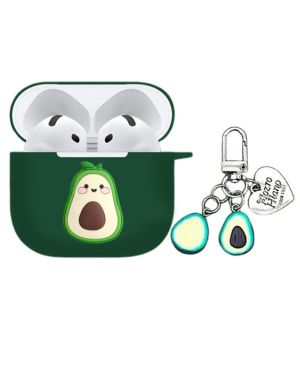 Funda compatible con Airpods 4 con llavero, funda protectora de silicona de dibujos animados de anime compatible con AirPods 4