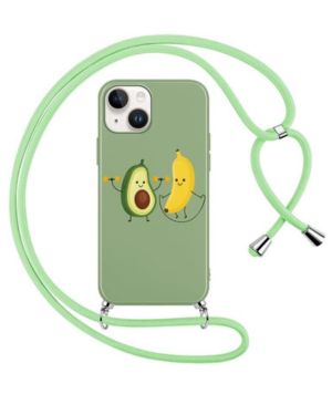 Funda con Cuerda para Apple iPhone 15 6,1, Carcasa Ultrafina Silicona Aesthetic Dibujos Case con Ajustable Collar