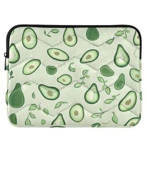 Funda para portátil de 15 pulgadas, diseño de hojas de aguacate, color verde