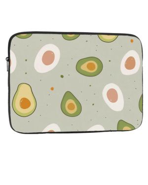 Funda protectora para portátil de 17 pulgadas con patrón de huevo y aguacate, a prueba de golpes, para hombre y mujer