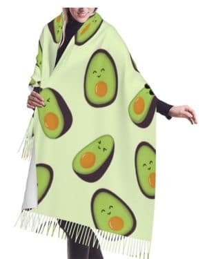 GQWJKSZ Happy Avocados Bufanda suave con diseño de aguacate vintage, chal largo y cálido, bufandas con flecos