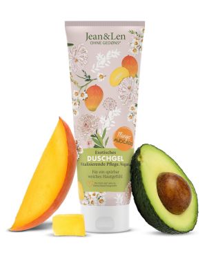 Jean&Len Gel de ducha exótico con mango y aguacate, fórmula revitalizante