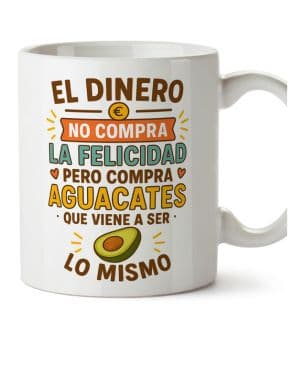 MUGFFINS tazas originales para regalar tazas divertidas para regalar con frase El dinero no compra la felicidad