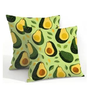 Mexpekil Juego de 2 fundas de cojín con patrón de hojas de aguacate de 55 x 55 cm