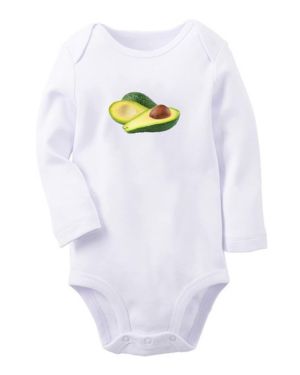 Mono de bebé recién nacido con diseño de aguacate de frutas, mono de manga larga
