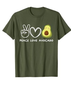 Peace, Love aguacate retro amante de las frutas Camiseta