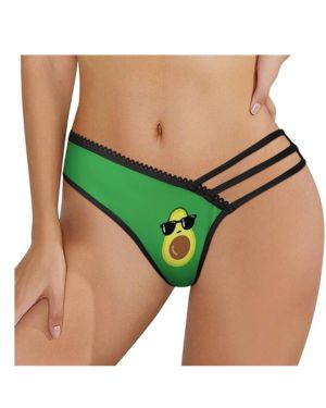 Tangas de Mujer con Aguacate, Ropa Interior, Tanga Transpirable, Bragas de Tiro bajo, con Tiras en la Espalda