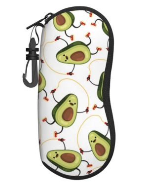 WURTON Divertida bolsa de almacenamiento multifuncional con estampado de aguacates de dibujos animados para gafas con cremallera, funda suave y espaciosa para gafas, Ne