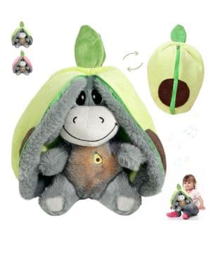 YOUYIKE Nutria Respiracion, Suave y Cómodo Forma de Aguacate Peluche Burro con Movimiento de Respiración