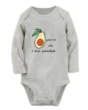 You're All I Avo Wanted Monos divertidos para bebés recién nacidos, monos novedosos de aguacate para niños de 0 a 12 meses, trajes largos de una pieza para niños