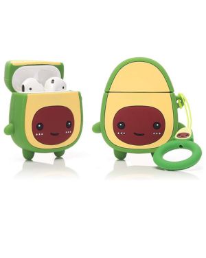 Airpods Carcasa Funda de Silicona Compatible con Airpods de Apple 1 y 2 [Diseño de Frutas y Verduras 3D] (Aguacate Lindo)