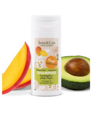 Jean & Len Champú Nutri Care Mango & Aguacate tamaño viaje, para cabellos largos y dañados