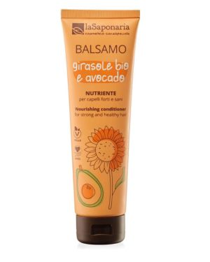La Saponaria Acondicionador nutritivo con girasol bio, aguacate, aloe y lino Fórmula mejorada para un cabello fuerte, suave y saludable