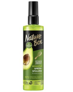 Nature Box Acondicionador en spray vegano con aceite de aguacate prensado en frío