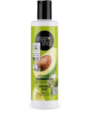 Organic Shop Champú Reestructurante Olive & Avocado – 280 ml (Paquete de 2)
