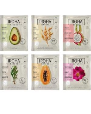 IROHA NATURE - KIT 6 Mascarillas Facial Tisú Natural Extracts Cosmética Coreana Aguacate