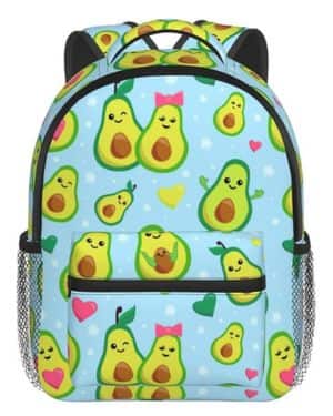 Mochila infantil de 12 pulgadas, bonita mochila de aguacate para niños y niñas, mochila de preescolar para guardería