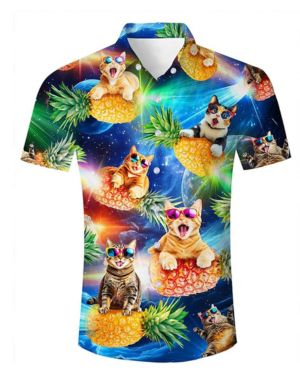 ALISISTER Camisa Hawaiana Hombre Estampado en 3D Botón Informal Abajo Playa Camisa Manga Corta Aloha de Vacaciones Camiseta Foral