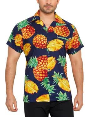 Camisa Hawaiana Florar Casual Manga Corta Ajuste Regular para Hombre
