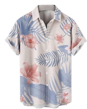 Camisa de manga corta para hombre, camisa hawaiana, camisa de verano, ajustada, ligera, para el tiempo libre, sin planchado, sin botones, camisa de p