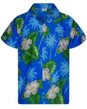 Camisa hawaiana casual Funky para hombre, bolsillo frontal, con botones, muy fuerte, manga corta, unisex, estampado de flores pequeñas