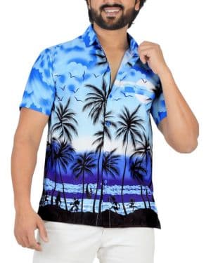 Hombre Floral Playa Verano Manga Corta Botón Abajo Casual Funky Hawaiano Camisas para Hombres