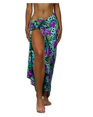 Hawaiano Pareo Abrigo De Playa para Mujeres Funda De Bikini Casual Funky Traje De Baño Muy Ruidoso Flores De Leopardo