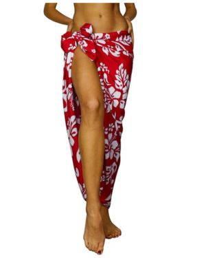 Hawaiano Pareo Sarong Abrigo De Playa para Mujeres Funda De Bikini Casual Traje De Baño Muy Ruidoso Flores Hibisco