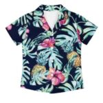 KUIFORTI Camisa con botones para niños pequeños, camisa hawaiana de verano para niños de 3 a 16 años