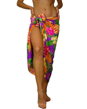 Hawaiano Pareo Sarong Abrigo De Playa para Mujeres Funda De Bikini Casual Traje De Baño Muy Ruidoso Piña Imprimir