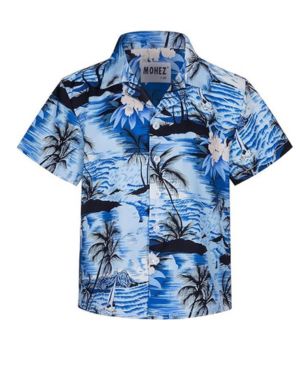 Camisa hawaiana de manga corta para niños, verano, tiempo libre, informal, con estampado floral