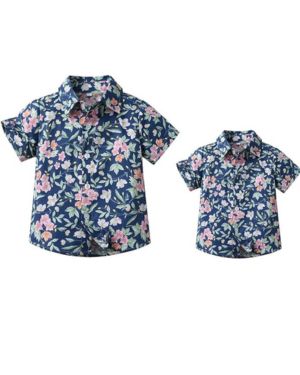 Camisa hawaiana de verano para hombre y niño, diseño de pareja