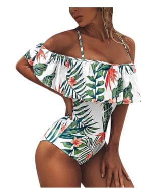 2023 Bañadores de Mujer Traje de una Pieza Traje de Baño Hawaiano Impresión Tropical Playa Sexy Push up Bikini un Hombro