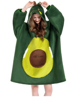 OLAOLA Sudadera con Capucha de Gran Tamaño para Adultos, Manta de Forro Polar Sherpa con Mangas y Bolsillos