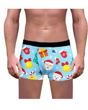 Fulidngzg Calzoncillos Hombre Boxer Algodon-Boxer Algodon con Estampado Navideño de Novedad,Calzoncillos Divertidos Boxer sin Costuras Divertido,Calzoncillos Personalizados Cóm